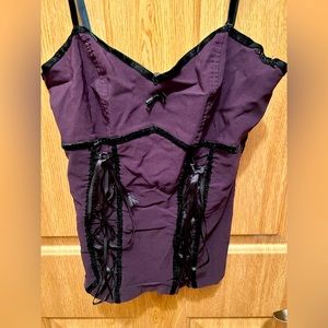 Vintage Black orchid laced tank